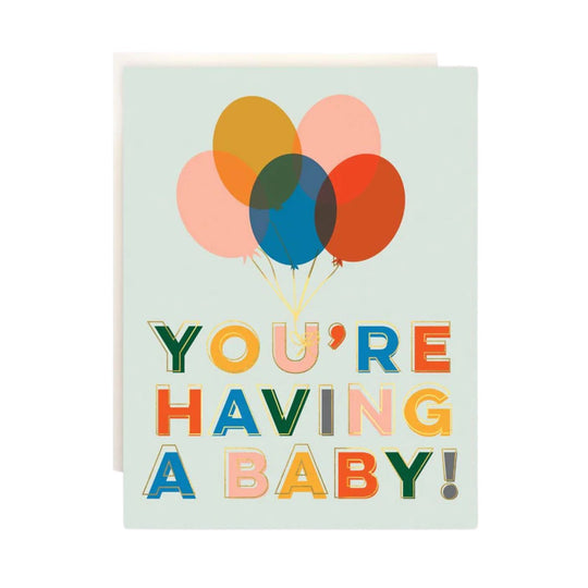 Balloons Baby Card by Antiquaria