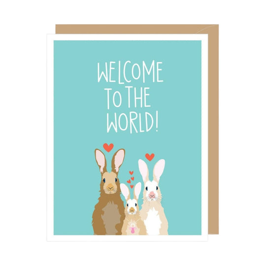 Welcome Rabbit New Baby Card