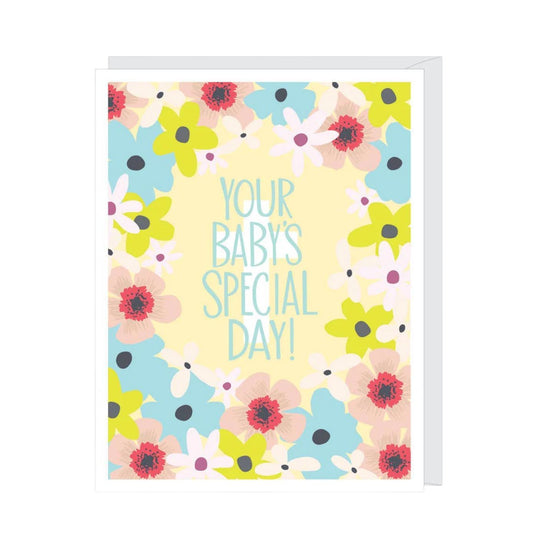 Floral Cross Baby Christening/Baptism Card by Apartment 2 Cards