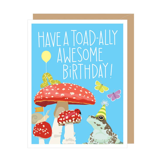 Toad and Toadstools Birthday Card by Apartment 2 Cards