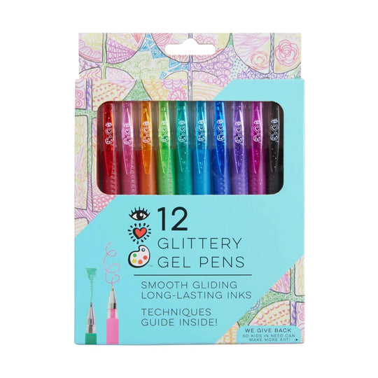 12 Glittery Gel Pens by Bright Stripes