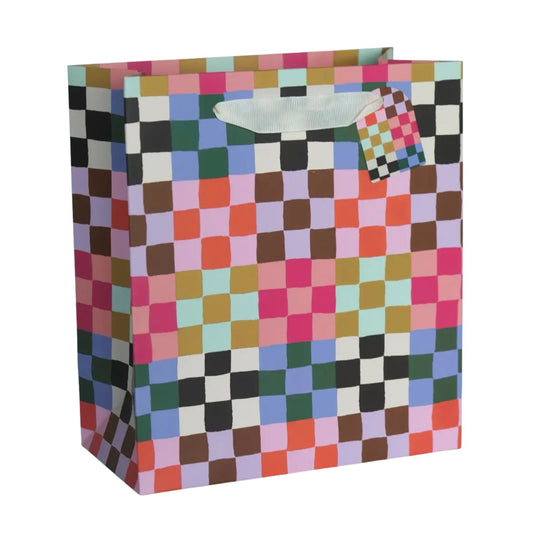 Rainbow Check Print Gift Bag by Idlewild Co.