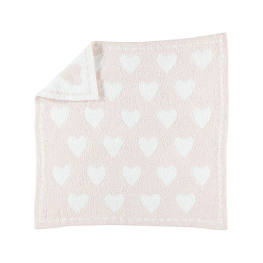 CozyChic Dream Receiving Blanket - Pink/White/Hearts by Barefoot Dreams