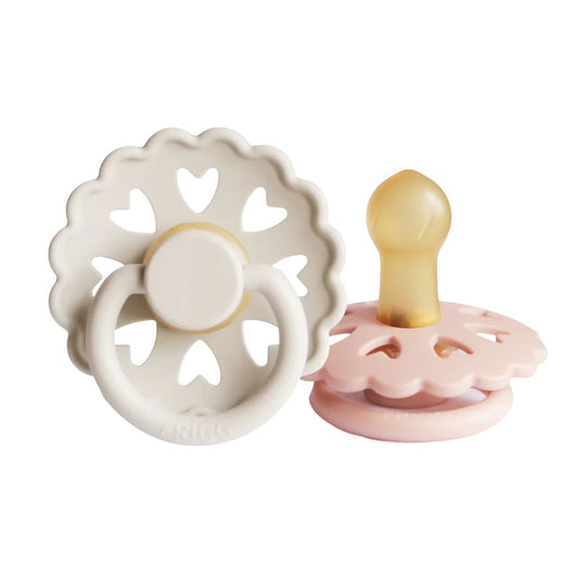 Andersen Fairytale Natural Rubber Pacifier 2-Pack - Cream/Blush by Frigg