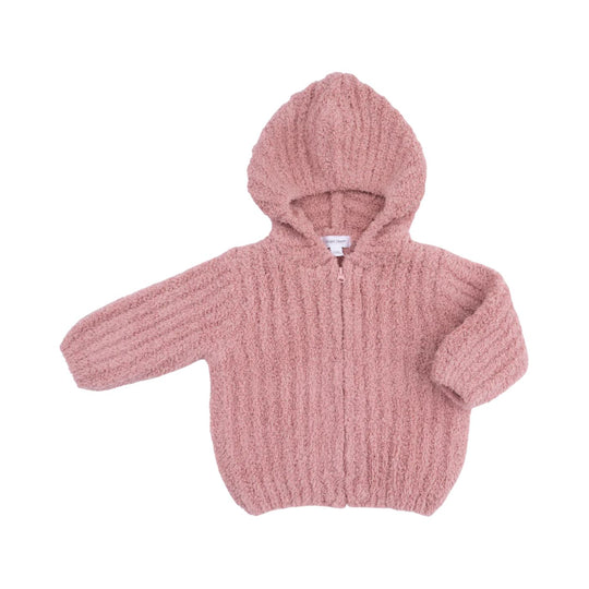 Chenille Hooded Jacket with Striped Texture - Rose by Angel Dear