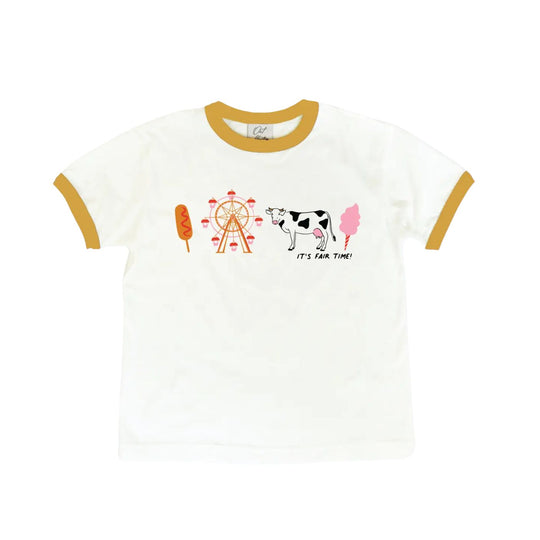 It's Fair Time! Ringer Tee - Cream/Mustard by Oat Collective