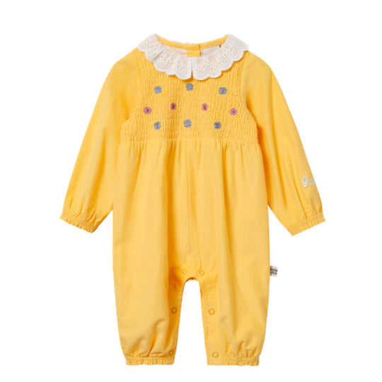 Broderie Collar Shirred Romper by Goldie + Ace