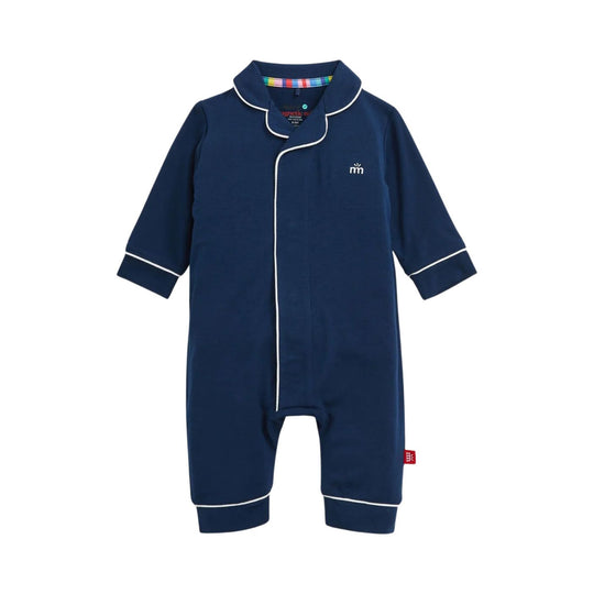 Navy RF Pant Romper With Piping by Magnetic Me