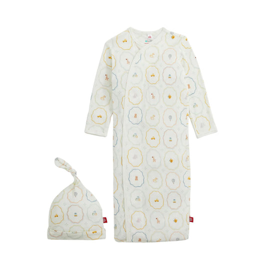 Nursery Magic Cream Modal Magnetic Gown & Hat Set by Magnetic Me