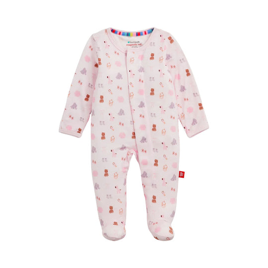 Nursery Nostalgia Pink Modal Magnetic Footie by Magnetic Me
