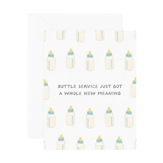Bottle Service New Baby Card by Amy Zhang