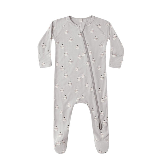 Bamboo Zip Footie - Snowmen by Quincy Mae - FINAL SALE