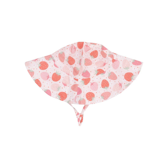 Muslin Wide Brim Sunhat - Strawberry Bliss by Angel Dear - FINAL SALE
