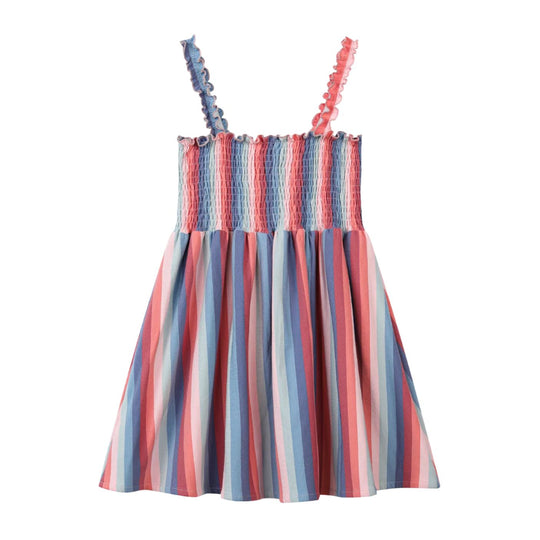 Savannah Dress - Red Blue Multi Stripe by Vignette