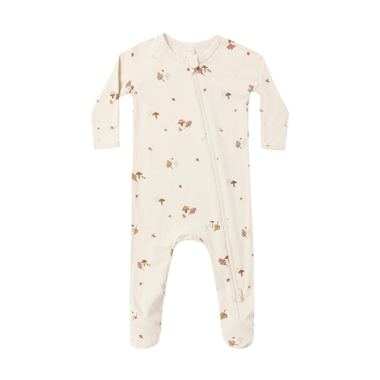 Bamboo Zip Footie - Woodland by Quincy Mae