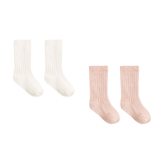 Socks Set - Natural + Dusty Rose by Quincy Mae
