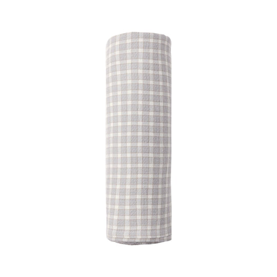 Woven Swaddle - Blue Gingham by Quincy Mae