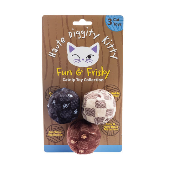 Kitty Vuitton Checker Balls Catnip Toys by Haute Diggity Dog