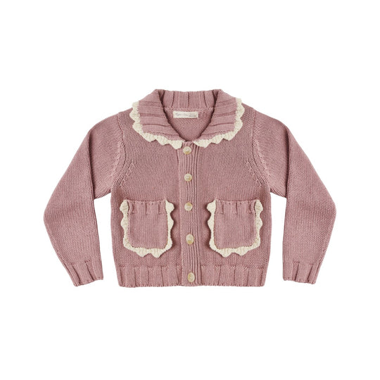 Collared Cardigan - Rosewood by Rylee + Cru
