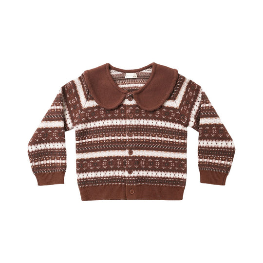 Fair Isle Cardigan - Mulberry Stripe by Rylee + Cru