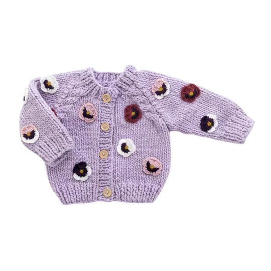 Pansy Cardigan - Lilac by Huggalugs
