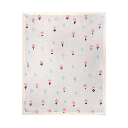 Organic Cotton Jacquard Knit Baby Blanket - Sweet Floral by Viverano Organics