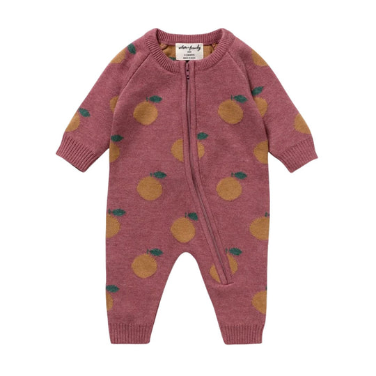 Clementine Organic Knitted Jacquard Growsuit by Wilson & Frenchy