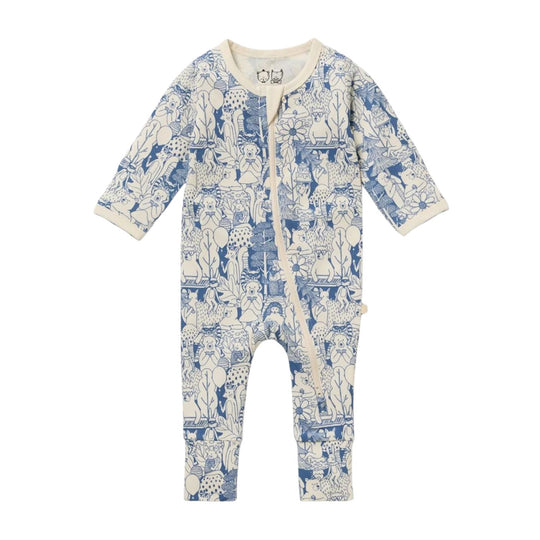 Woodland Adventures Organic Zipsuit with Feet by Wilson & Frenchy