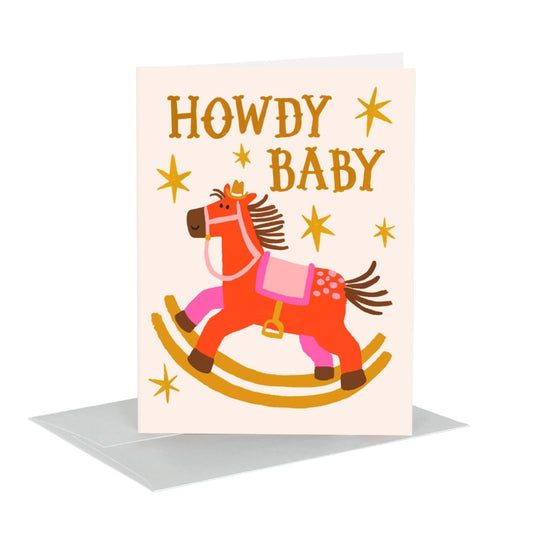 Howdy Baby Rocking Horse Greeting Card by Idlewild Co.