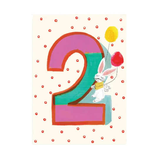 Bunny is Two Birthday Card by Mr. Boddington's Studio