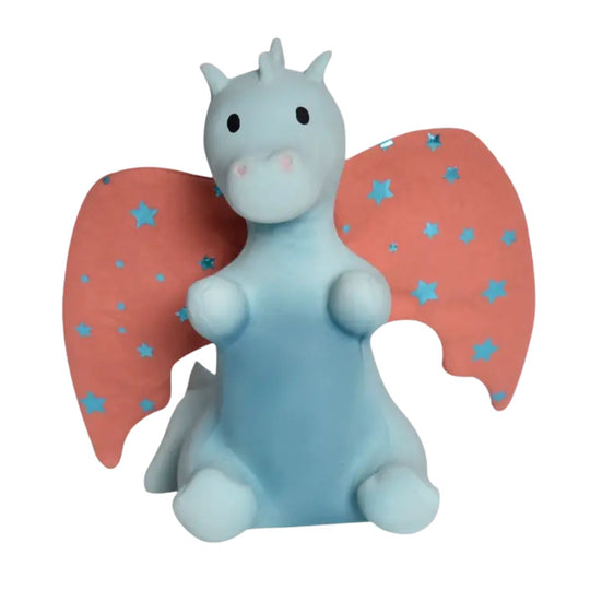 Baby Sunrise Dragon Natural Rubber Rattle W/Crinkle Wings by Tikiri Toys