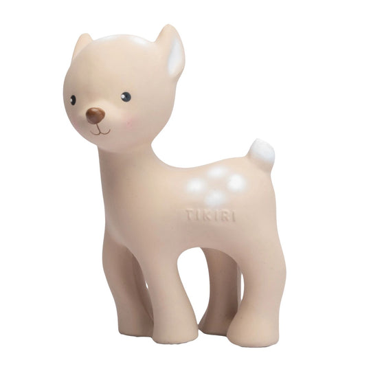 Deer Natural Rubber Teether, Rattle & Bath Toy by Tikiri Toys