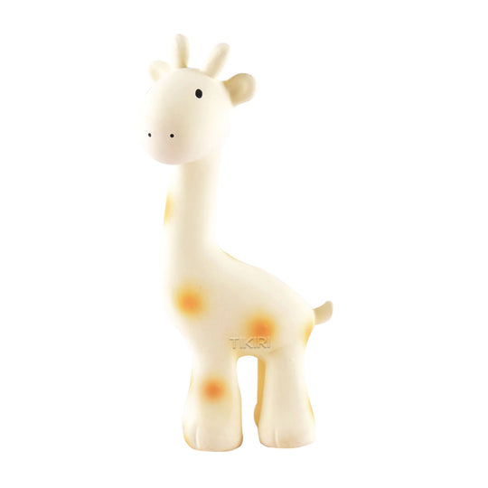 Giraffe Natural Rubber Teether, Rattle & Bath Toy by Tikiri Toys