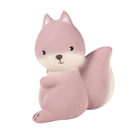 Squirrel Natural Rubber Teether, Rattle & Bath Toy by Tikiri Toys