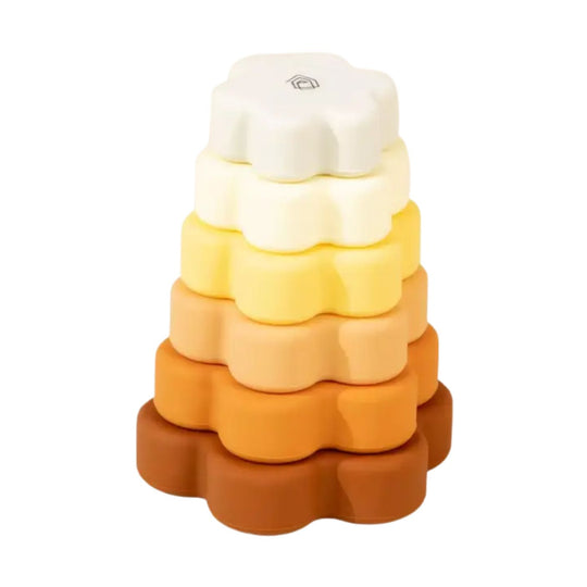 Set of 6 Silicone Stackable Flowers by Coco Village