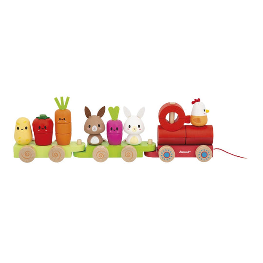 Farm Pull-along Stacker Train by Janod