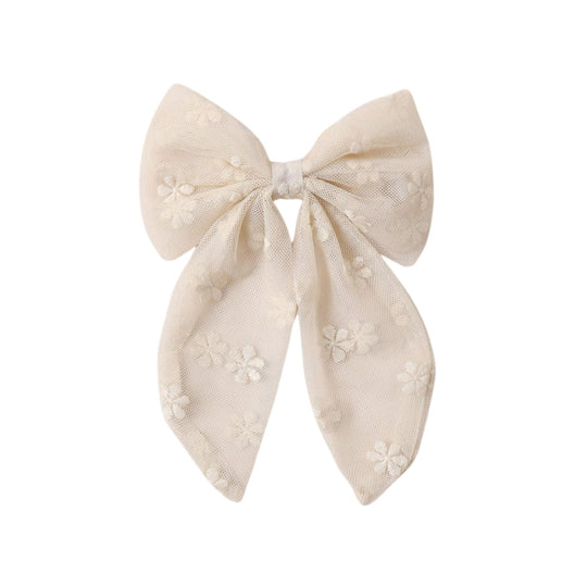Everly Bow - Embroidered Daisy by Noralee