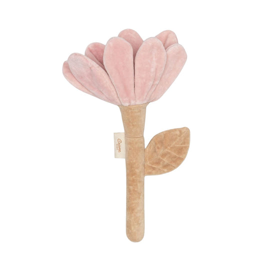 Violet Floral Plush Baby Rattle Toy by Crane Baby
