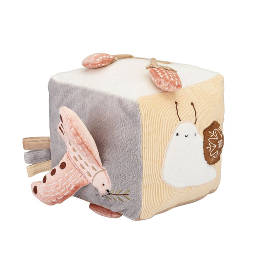 Violet Soft Plush Activity Cube by Crane Baby