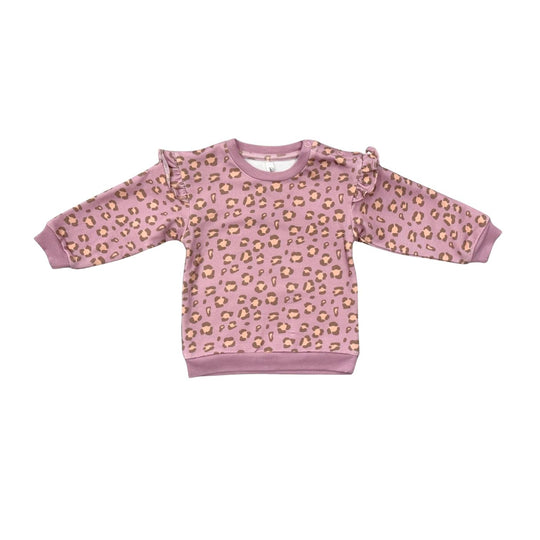 Ruffle Sweatshirt - Cheetah by babysprouts
