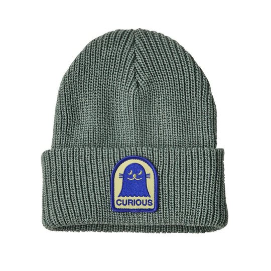 Baby Logo Beanie - Curious Seal Patch: Cover Green by Patagonia