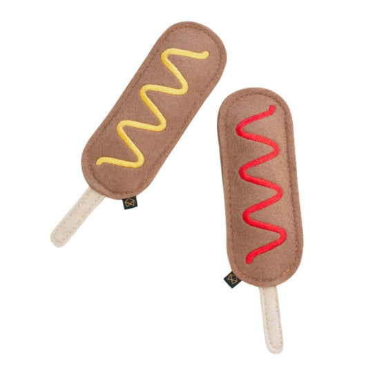 Corn Dog Squeaker Dog Toy by MODERNBEAST