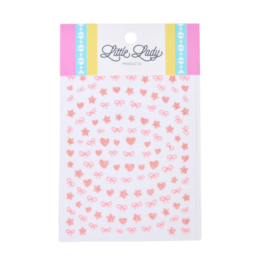 Pink Glitter Nail Stickers by Little Lady Products