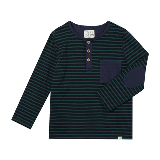 Linden Henley - Green/Navy Stripe by Me & Henry