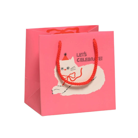 Let's Celebrate Cat Small Gift Bag by Red Cap Cards