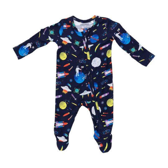 Bamboo 2 Way Zipper Footie - Astronaut and Rockets by Angel Dear