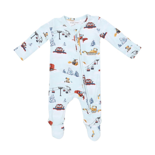 Bamboo 2 Way Zipper Footie - Snow Machines by Angel Dear