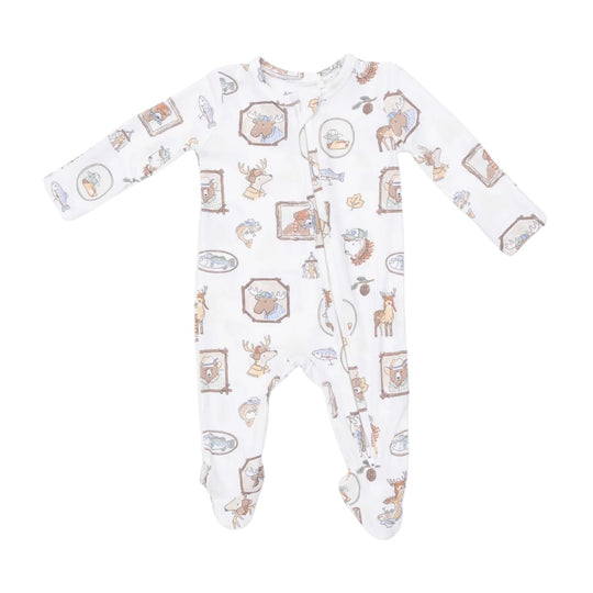 Bamboo 2 Way Zipper Footie - Woodson's Family Cabin by Angel Dear