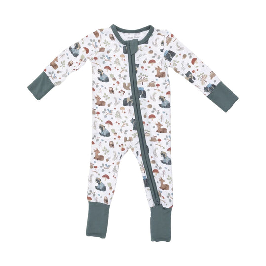 Bamboo Convertible Romper - Southern Woodland Animals Green by Angel Dear