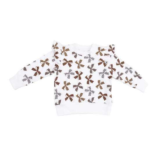French Terry Ruffle Sweatshirt - Leopard by Angel Dear